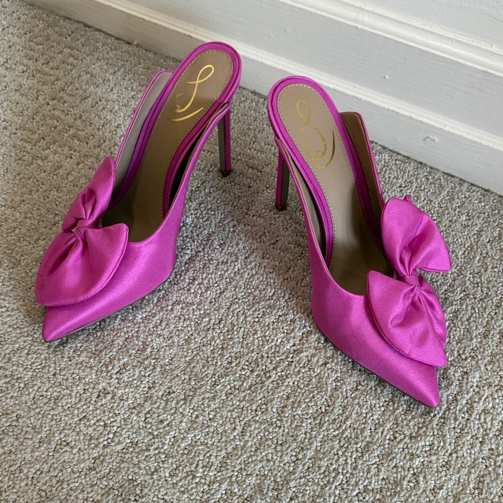 Sam Edelman pink heeled mules